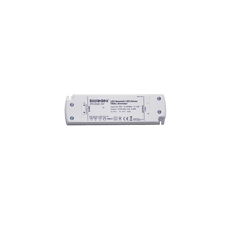 Bioledex LED DC-Treiber/Trafo BIO12D-30W, 12V DC, 2.5A, 5-30W